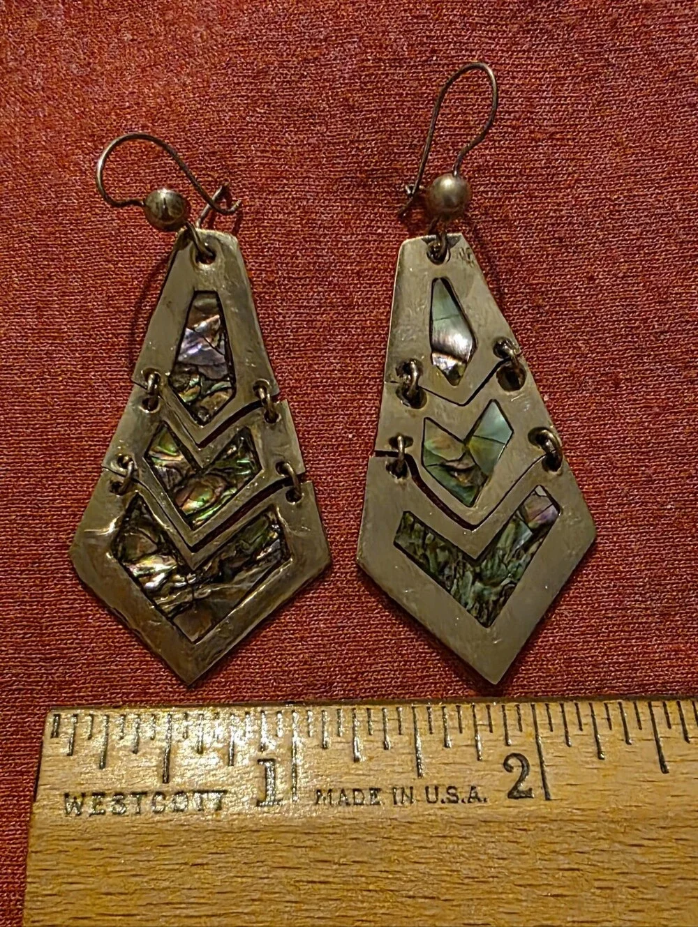 (E) Vintage 1960s Earrings Handcrafted In Mexico